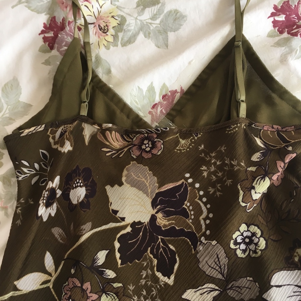 Floral Brown Camisole Top - Picture 3 of 5